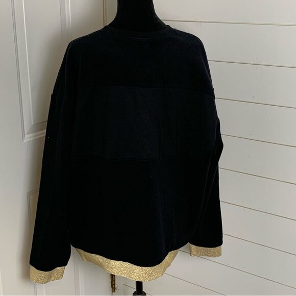 NWT Nike women’s therma Icon Clash Fleece crewneck gold sparkle size XL - Picture 3 of 15